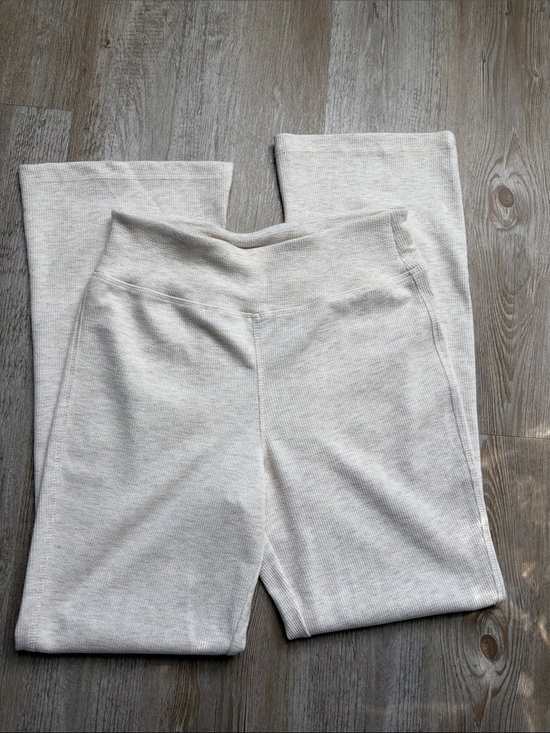 Jockey Pants - Women’s Jockey Cream Oatmeal Waffle Knit Flare Lounge Pant